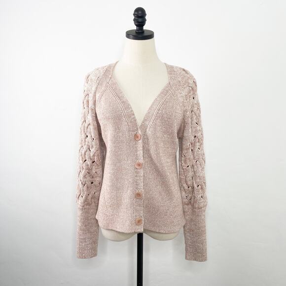Jonathan Simkhai Olive Sweater Cardigan Ivory Dust Revolve Boho Casual Size S - Picture 2 of 10